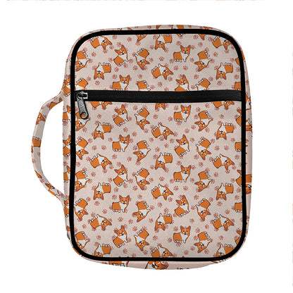 Pembroke Welsh Corgi Pattern Print Front Pocket Bible Bag