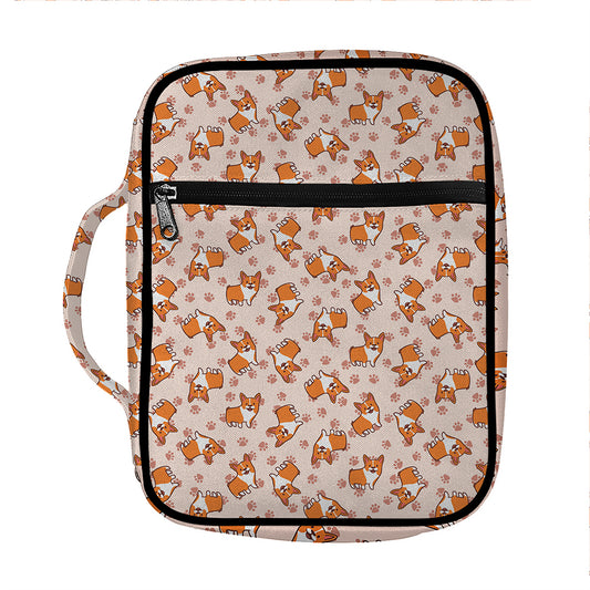 Pembroke Welsh Corgi Pattern Print Front Pocket Bible Bag