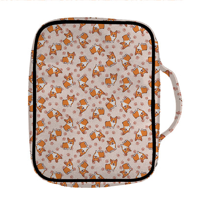Pembroke Welsh Corgi Pattern Print Front Pocket Bible Bag