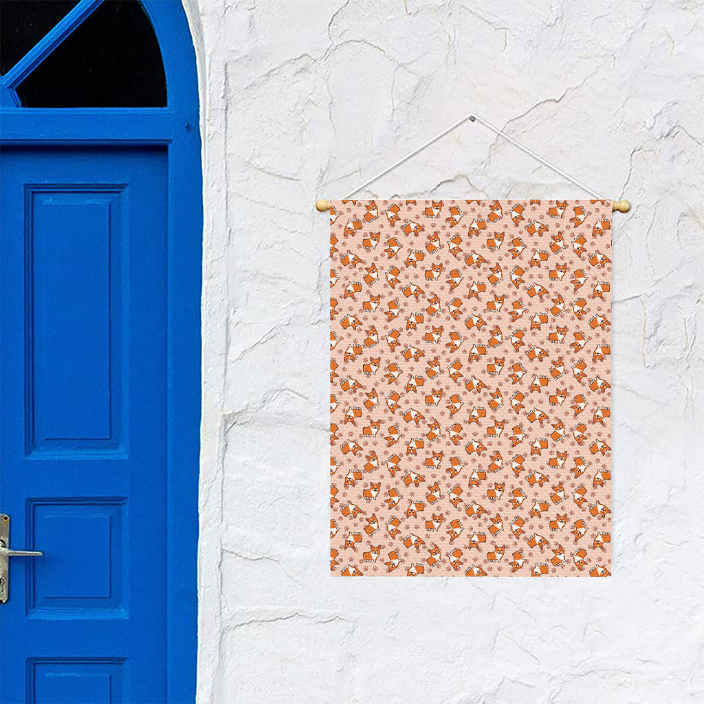 Pembroke Welsh Corgi Pattern Print Garden Flag