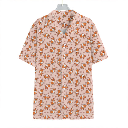 Pembroke Welsh Corgi Pattern Print Hawaiian Shirt