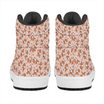 Pembroke Welsh Corgi Pattern Print High Top Leather Sneakers