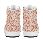 Pembroke Welsh Corgi Pattern Print High Top Leather Sneakers