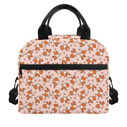 Pembroke Welsh Corgi Pattern Print Insulated Lunch Bag