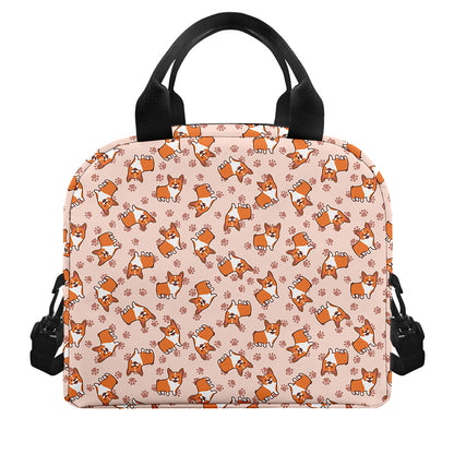 Pembroke Welsh Corgi Pattern Print Insulated Lunch Bag