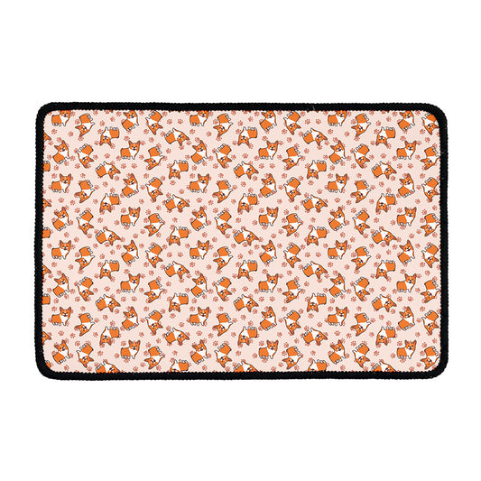 Pembroke Welsh Corgi Pattern Print Kitchen Mat