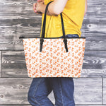 Pembroke Welsh Corgi Pattern Print Leather Tote Bag