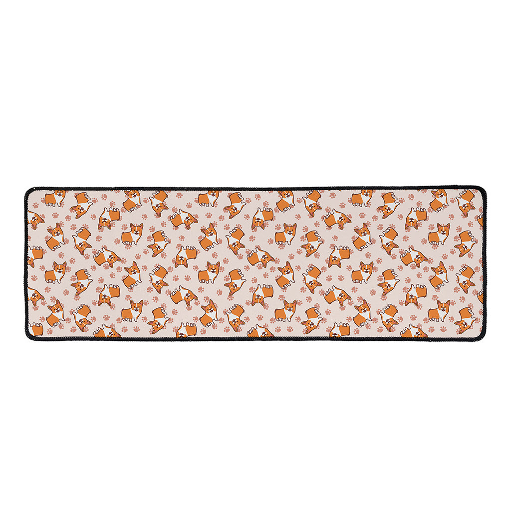 Pembroke Welsh Corgi Pattern Print Long Kitchen Mat