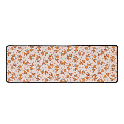 Pembroke Welsh Corgi Pattern Print Long Kitchen Mat