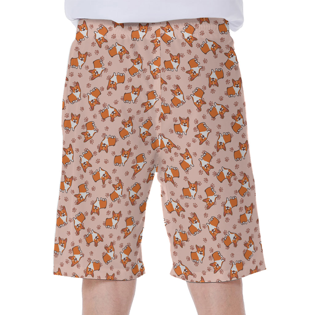 Pembroke Welsh Corgi Pattern Print Men's Beach Shorts