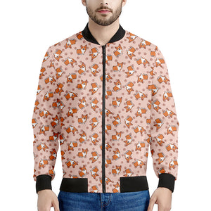 Pembroke Welsh Corgi Pattern Print Men's Bomber Jacket