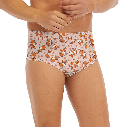 Pembroke Welsh Corgi Pattern Print Men's Briefs