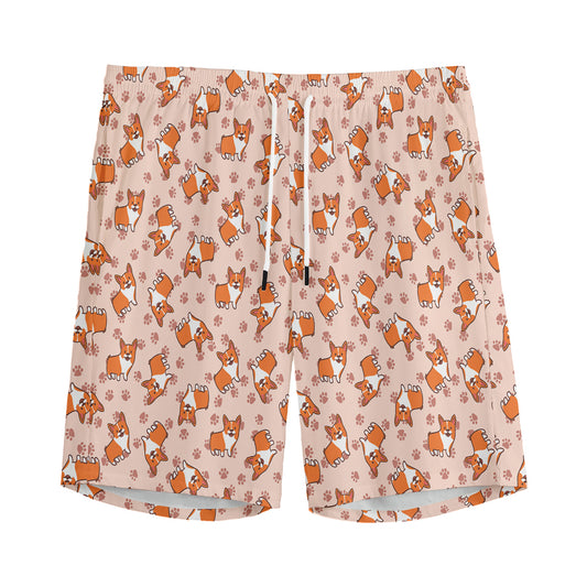 Pembroke Welsh Corgi Pattern Print Men's Sports Shorts
