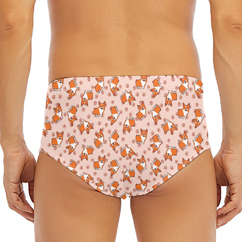 Pembroke Welsh Corgi Pattern Print Men's Triangle Swim Briefs