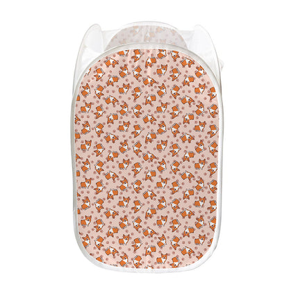 Pembroke Welsh Corgi Pattern Print Mesh Laundry Hamper