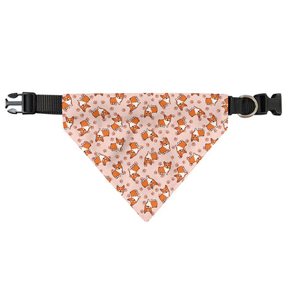 Pembroke Welsh Corgi Pattern Print Over The Collar Dog Bandana