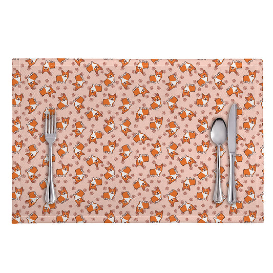 Pembroke Welsh Corgi Pattern Print Placemat
