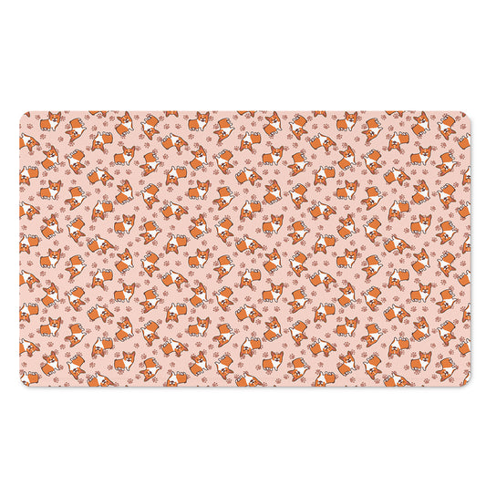 Pembroke Welsh Corgi Pattern Print Polyester Doormat