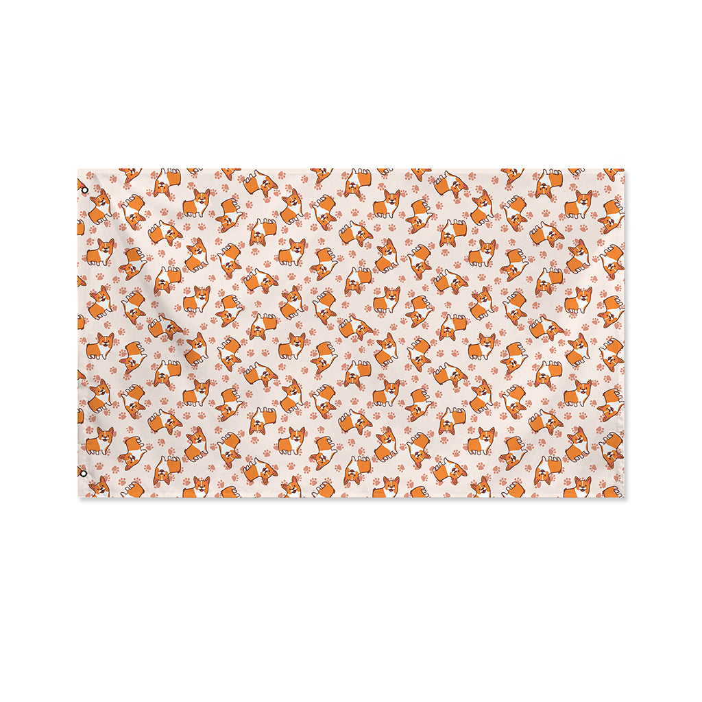 Pembroke Welsh Corgi Pattern Print Polyester Flag