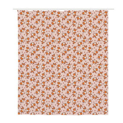 Pembroke Welsh Corgi Pattern Print Polyester Shower Curtain