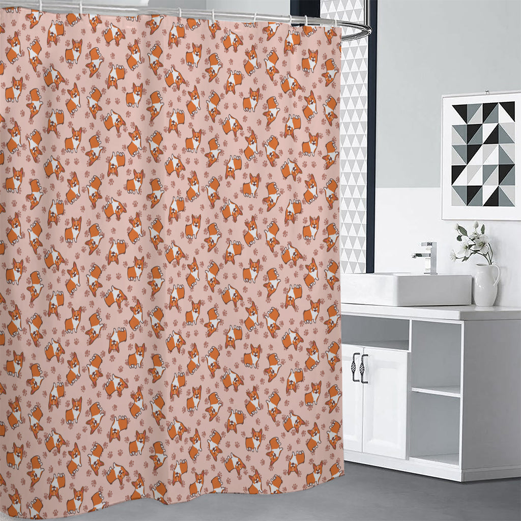 Pembroke Welsh Corgi Pattern Print Premium Shower Curtain