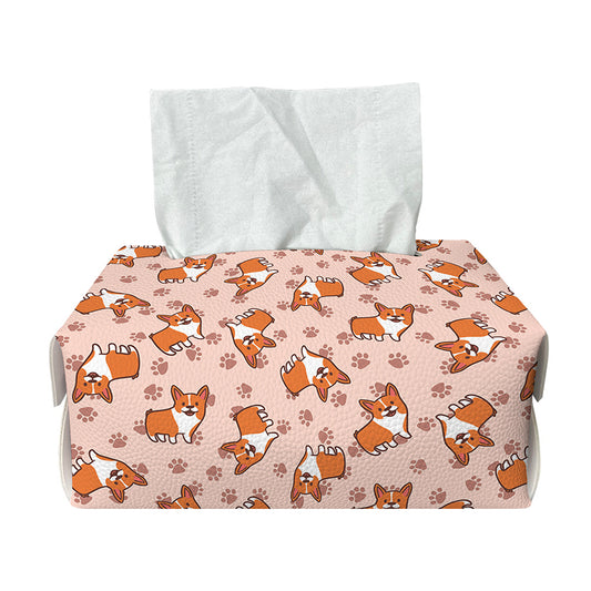 Pembroke Welsh Corgi Pattern Print Rectangle Tissue Box Cover