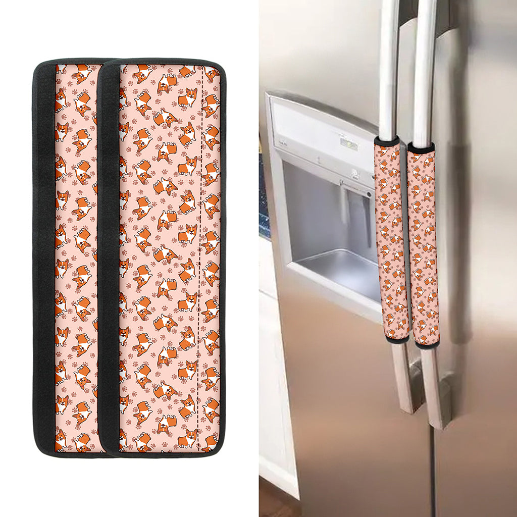 Pembroke Welsh Corgi Pattern Print Refrigerator Handle Covers