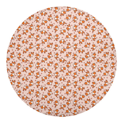 Pembroke Welsh Corgi Pattern Print Round Blanket