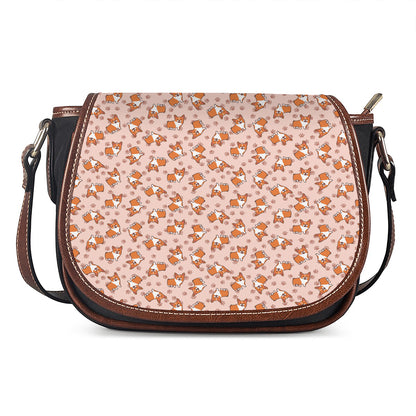 Pembroke Welsh Corgi Pattern Print Saddle Bag