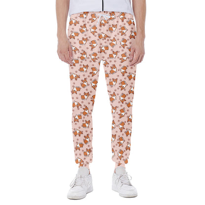 Pembroke Welsh Corgi Pattern Print Scuba Joggers