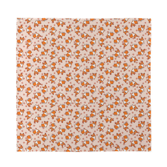 Pembroke Welsh Corgi Pattern Print Silk Bandana