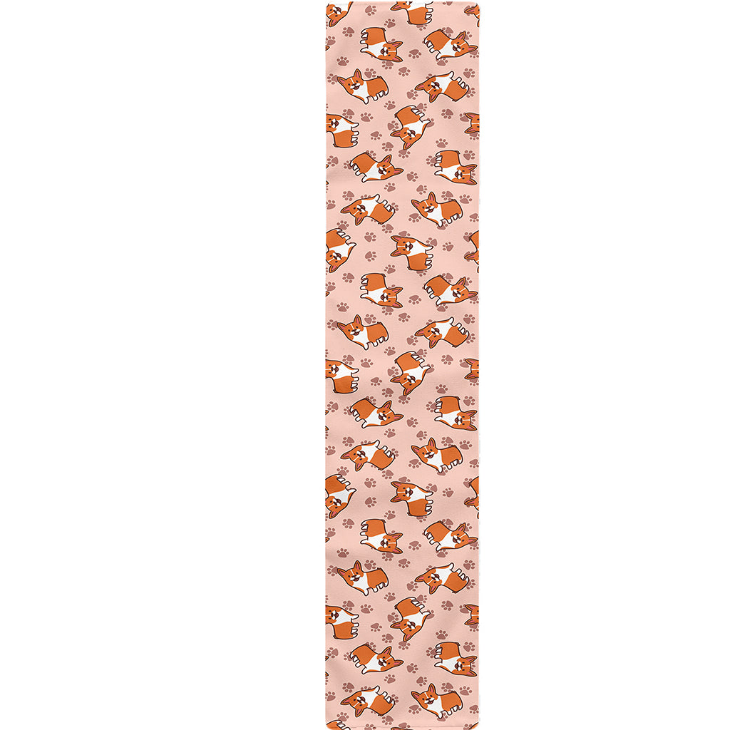 Pembroke Welsh Corgi Pattern Print Table Runner