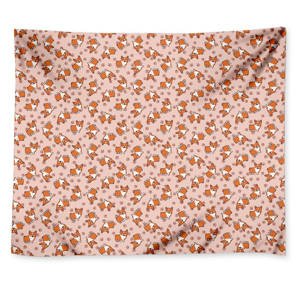 Pembroke Welsh Corgi Pattern Print Tapestry
