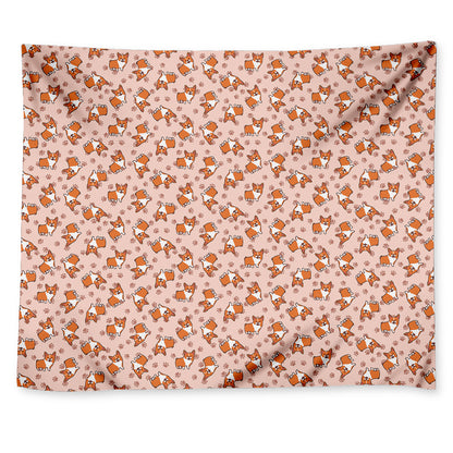 Pembroke Welsh Corgi Pattern Print Tapestry
