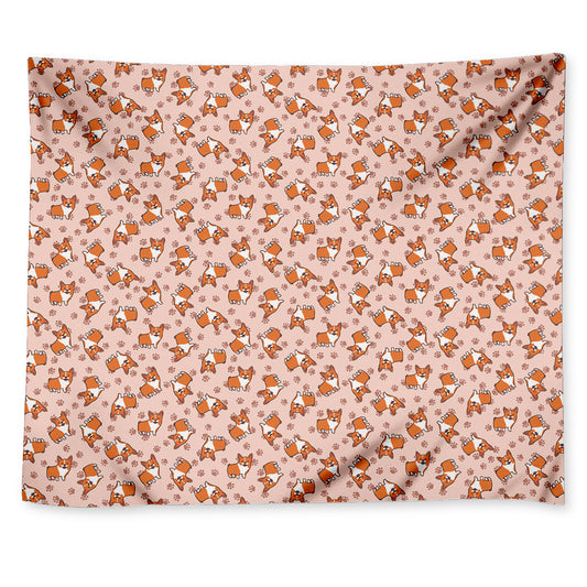 Pembroke Welsh Corgi Pattern Print Tapestry
