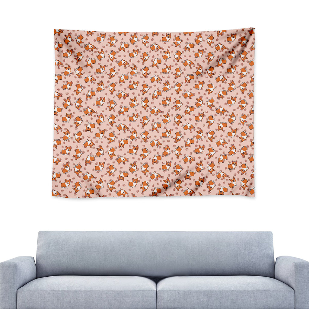 Pembroke Welsh Corgi Pattern Print Tapestry
