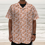 Pembroke Welsh Corgi Pattern Print Textured Short Sleeve Shirt