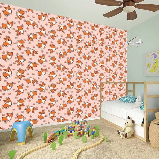 Pembroke Welsh Corgi Pattern Print Wall Sticker