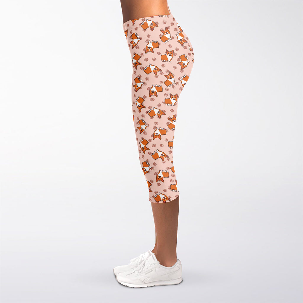 Pembroke Welsh Corgi Pattern Print Women's Capri Leggings