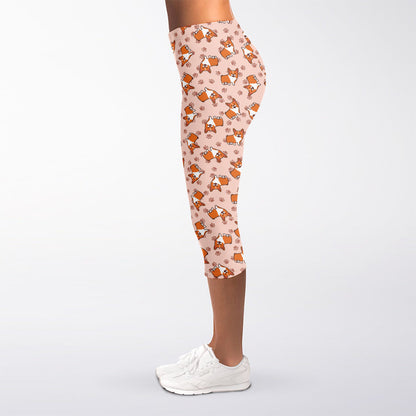 Pembroke Welsh Corgi Pattern Print Women's Capri Leggings