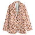 Pembroke Welsh Corgi Pattern Print Women's Cotton Blazer