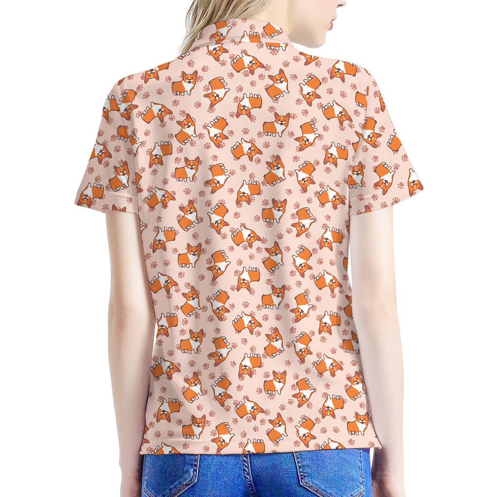 Pembroke Welsh Corgi Pattern Print Women's Polo Shirt