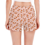 Pembroke Welsh Corgi Pattern Print Women's Split Running Shorts