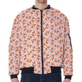 Pembroke Welsh Corgi Pattern Print Zip Sleeve Bomber Jacket