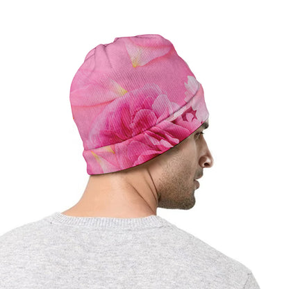 Peony And Rose Print Beanie