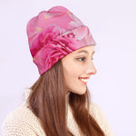 Peony And Rose Print Beanie