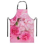 Peony And Rose Print Bib Apron With Pocket