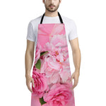 Peony And Rose Print Bib Apron With Pocket
