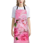 Peony And Rose Print Bib Apron With Pocket