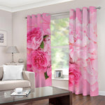 Peony And Rose Print Blackout Grommet Curtains